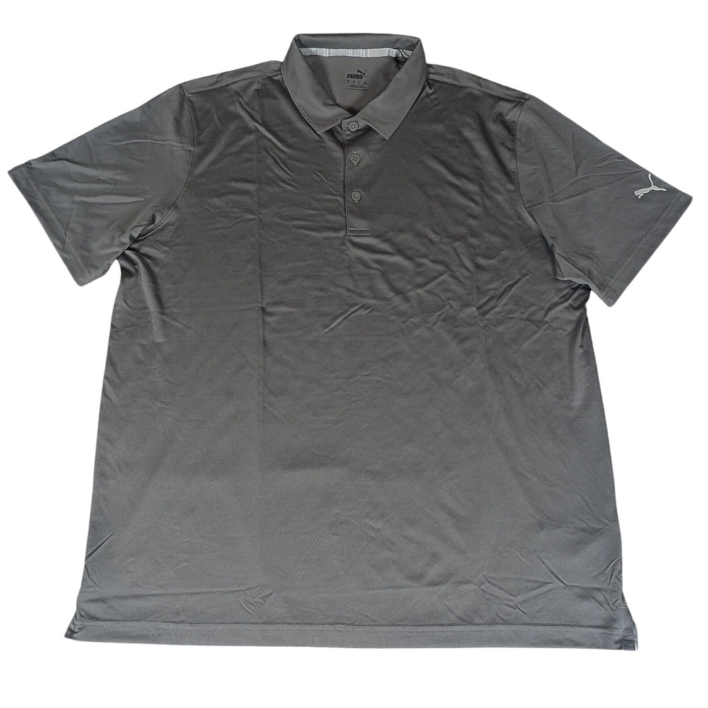Puma Golf Polo Shirt Mens XL Gray Short Sleeve Performance Excellent
